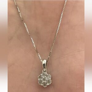 Effy Classic Sterling Silver 925 Diamond Pendant 18" Chain New